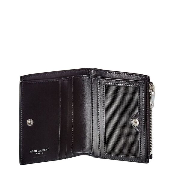 Saint Laurent Monogram Zippered Leather Card Case - Picture 3 of 4